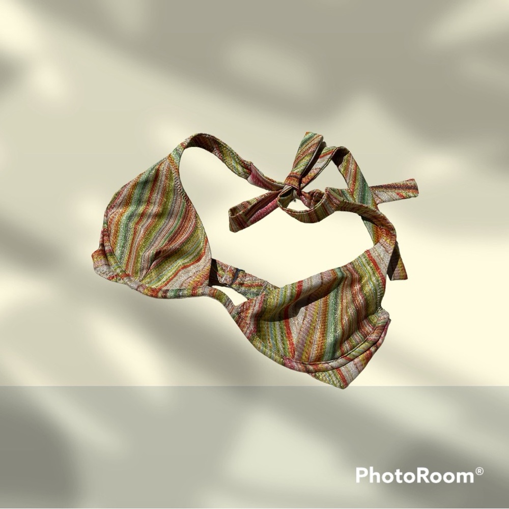 Frankie’s Bikini Striped Multicolor Bikini Top